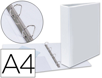 Pasta Canguru  4 Aneis Mistos de 40mm A4 Plastico Branco