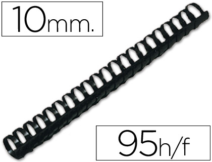 Espiral Plástica 10mm Preta (100 unidades)