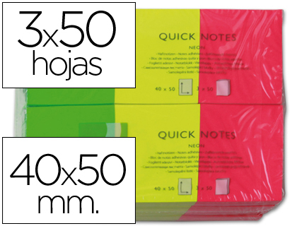 Bloco Notas Adesivas  Fluoresc. 40 X 50 mm