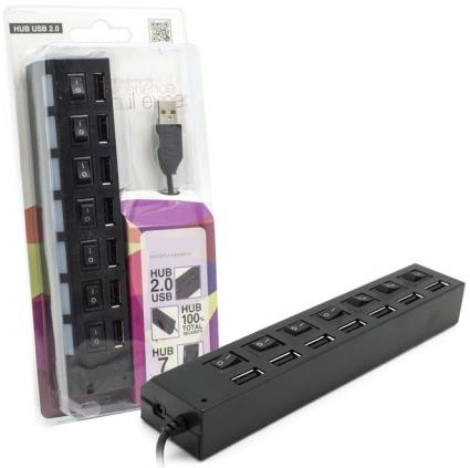 HUB USB 7 Portas ON-OFF c/ Alimentação