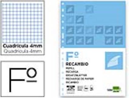 Recarga Folio 100 F 16tf-01 Quadriculado 4 mm 16 Furos com Margem