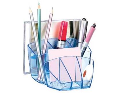 Organizador de Secretária Cep Confor Ice Blue Plástico Transparente Celeste