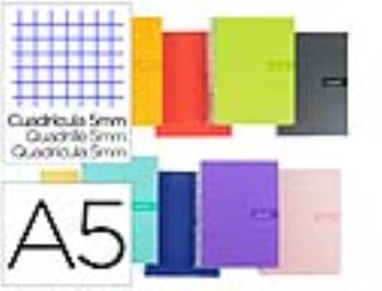 Caderno Espiral A5 Crafty Tapa Forrada 80h 90 gr Cuadro 5 mm Con Margen Colores Surtidos