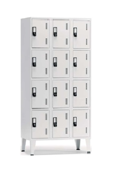 Cacifos Metálicos Triplo Cinza 12 Cacifos 1900x900x500 mm Standard