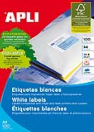 Etiquetas Autocolantes 63,5x46,6mm 100 Folhas 