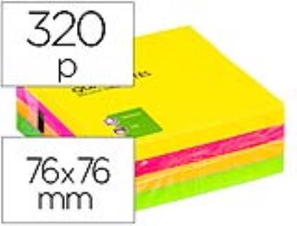 Bloco de Notas Adesivas Q-connect Fluorescente 75 X 75 mm