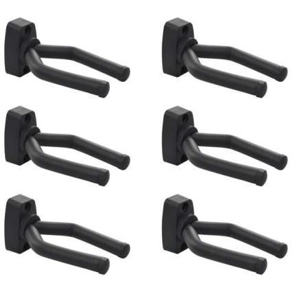 Ganchos de Parede para Guitarras 6 Peças Aço Preto