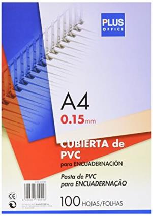 Capas de Encadernar A4 Azul Translúcido Pvc 150 Micras 
