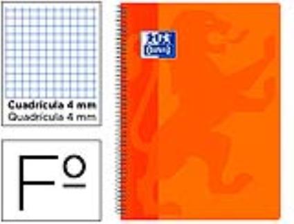 Caderno Espiral Oxford School Classic Capa Polipropileno Folio 80 Folhas Quadricula 4 mm com Margem Laranja
