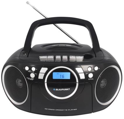 Rádio Leitor de CDs / MP3 / USB / Cassete 2x 1.7W (Preto) - 
