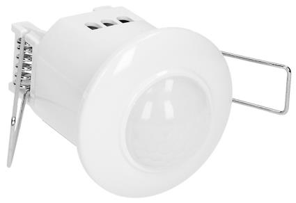 Sensor de Movimento PIR Branco p/ Encastrar - 