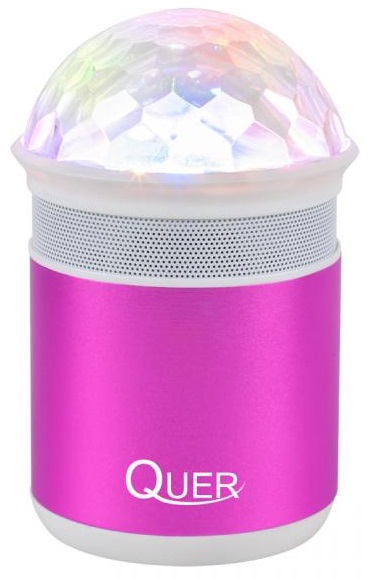Coluna Mini Portátil LEDs Efeitos RGB c/ Leitor FM, USB, MiniSD, MP3, Bluetooth (Rosa) - 