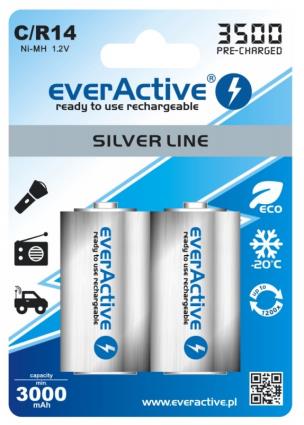 Blister 2 Pilhas Recarregaveis C / R14 NI-MH 1,2V 3500mAh (min 3000mAh) RTU - 