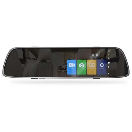 Espelho de carro câmera DVR NIP Voyager S2000 HD 1080p incorporados em 170 graus, de 5 polegadas touchscreen IPS aplicada ao espelho retrovisor invertendo câmera 120 graus de modo VGA, modo noturno, slot para cartão de estacionamento