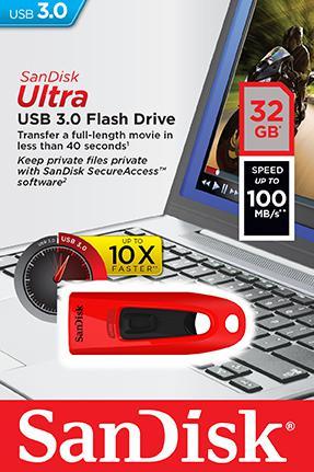 Pen USB Ultra 32GB 3.0 (Vermelho) - 