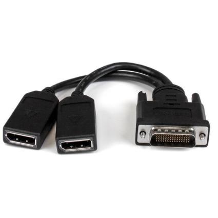 Cabo DisplayPort Macho - 2x DisplayPort Fêmea Preto (0,2 mts) - 