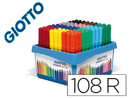 Marcador Giotto Turbo Maxi School Embalagem de 108 Unidades 12 Cores X 9 Unidades