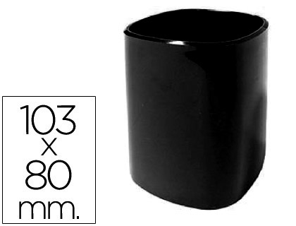 Porta Lápis Redondo de Plastico Preto