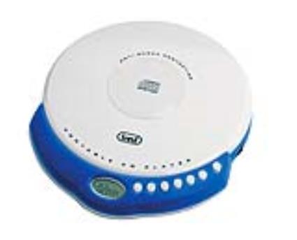 Leitor de CDs Portátil MP3 (Branco/Azul) - 