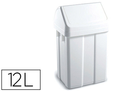 Contentor  de Plastico c/ Tampa Max 12 Litros Branca 400X230X200 mm