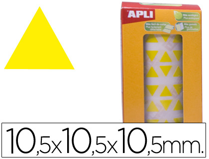 Gomets Autoadesivos Triangulares 10,5X10,5X10,5 mm Amarelo em Rolo