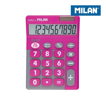 BLISTER CALCULADORA DUO 10 DIGITOS ROSA TECLAS GRANDES 