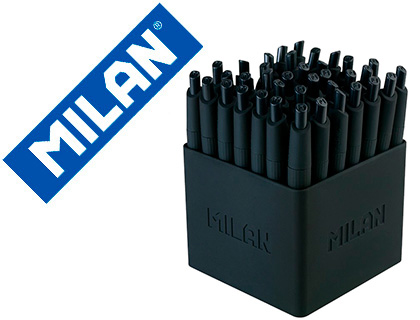 Caneta Milan P1 Retratil 1 mm Touch Preto Expositor de 40 Unidades