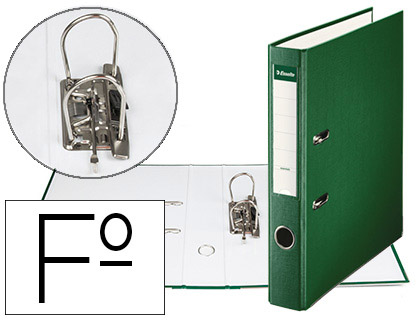 Aquivador de Alavanca  Carton Forrado PVC Folio Lomo de 50mm c/ Rado Verde