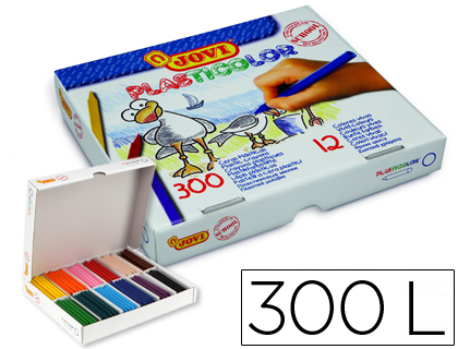 Lápis de Cera  Plasticor Caixa de 300 Unidades 25 Cores Sortidas