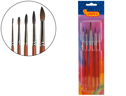 Pincel Aguarela 5 Unidades Nº 0-4-6-8-12 