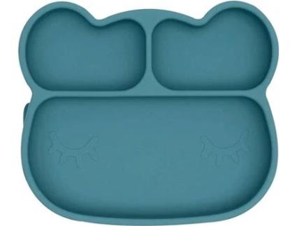Prato em Silicone  Ursinho Azul Escuro