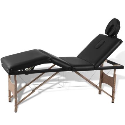 Mesa de massagem, dobrável, com 4 zonas, com estrutura de madeira