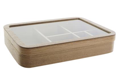 Joalheiro vidro bambu natural