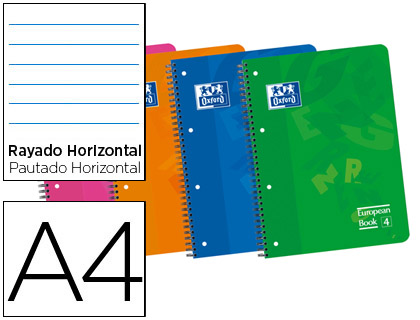 Caderno Espiral  Europeanbook4 Capa Polipr. A4 90G 120F Pautado 50%F Gratis