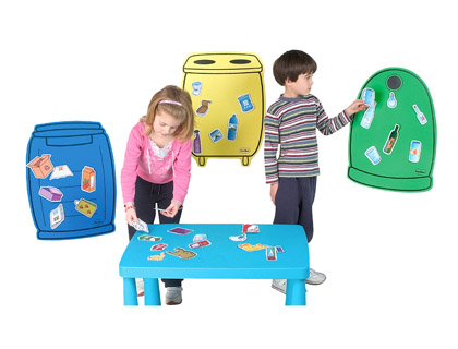 Jogo  Plastico Reciclagem Material Organico Vidrio Papel 36 Peças