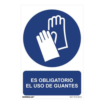 SINAL USO OBRIGATÓRIO É OBRIGATÓRIO O USO DE LUVAS (PVC 0.7MM) 30X40CM
