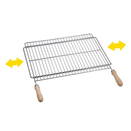 GRELHA PARA CHURRASQUEIRA EXTENSÍVEL 70X40CM EM AÇO ZINCADO