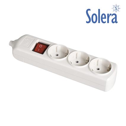 BLOCO 3 TOMADAS, COM T/T LATERAL 16A 250V. MATERIAL LH COR BRANCO. INTERRUPTOR LUMINOSO 