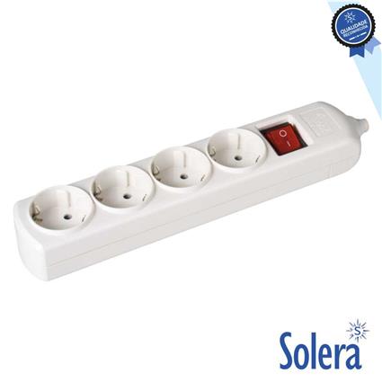BLOCO 4 TOMADAS, COM T/T LATERAL 16A 250V. MATERIAL LH COR BRANCO. INTERRUPTOR LUMINOSO 