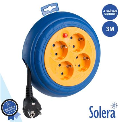 ENROLADOR DE CABO 4 TOMADAS 3M DE CABO 3G1,5 