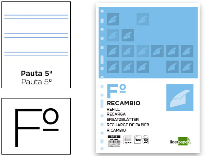 Recarga Folio 100 F 16Tf-03 2 Linhas Pauta Estreita 16 Furos