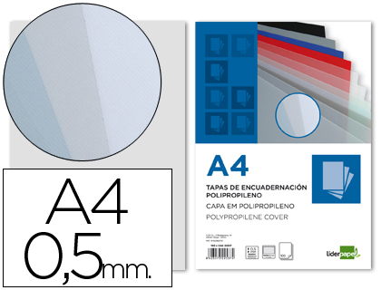 Capa de Encadernacao Polipropileno Din A4 0.5mm Fumada (100 Unidades)