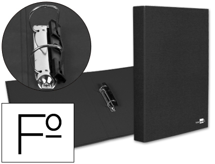 Capa de Aneis Paper Coat Forro PVC 2 Aneis 25mm Preto