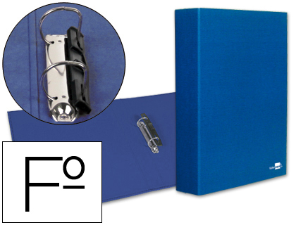 Capa 2 Aneis 40mm Cartão Forrado Paper Folio Azul