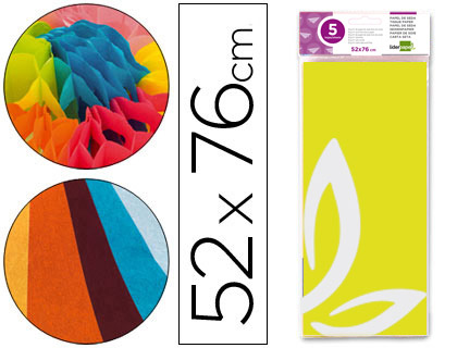 Papel Seda 52 X 76 cm. 18 Gr/M2. Amarelo