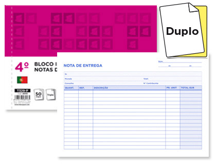 Bloco de Notas Entrega, Horizontal, 2 Vias, 50 Folhas