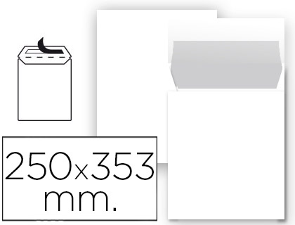 Envelope Bolsa N 10 Branco Folio Prolongado 250X353mm Tira de Silicone (25 Unidades)