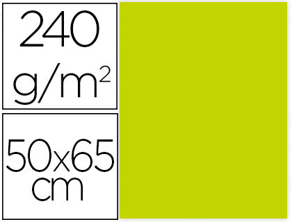 Cartolina 50X65 cm 240G/M2 Verde Pistacho Embalagem de 25 Folhas