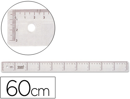 Regua Plastico Transparente 60 cm