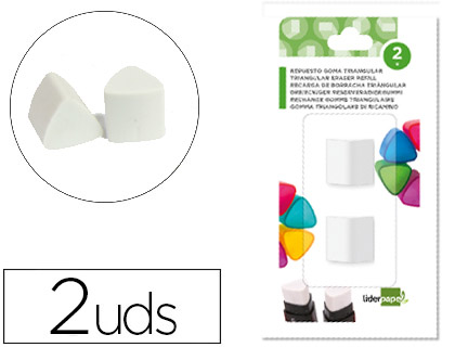 Recarga Borracha Triangular c/ Apara Lápis Blister de 2 Unidades